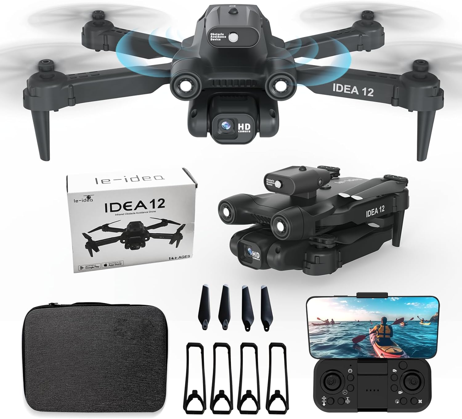 Un drone 1080P pliable avec 2 caméras